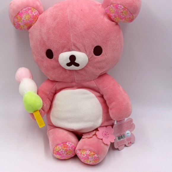 Rilakkuma Pink Dongle Cherry Blossoms Kawaii Japan Plushie Plush - Picture 1 of 10